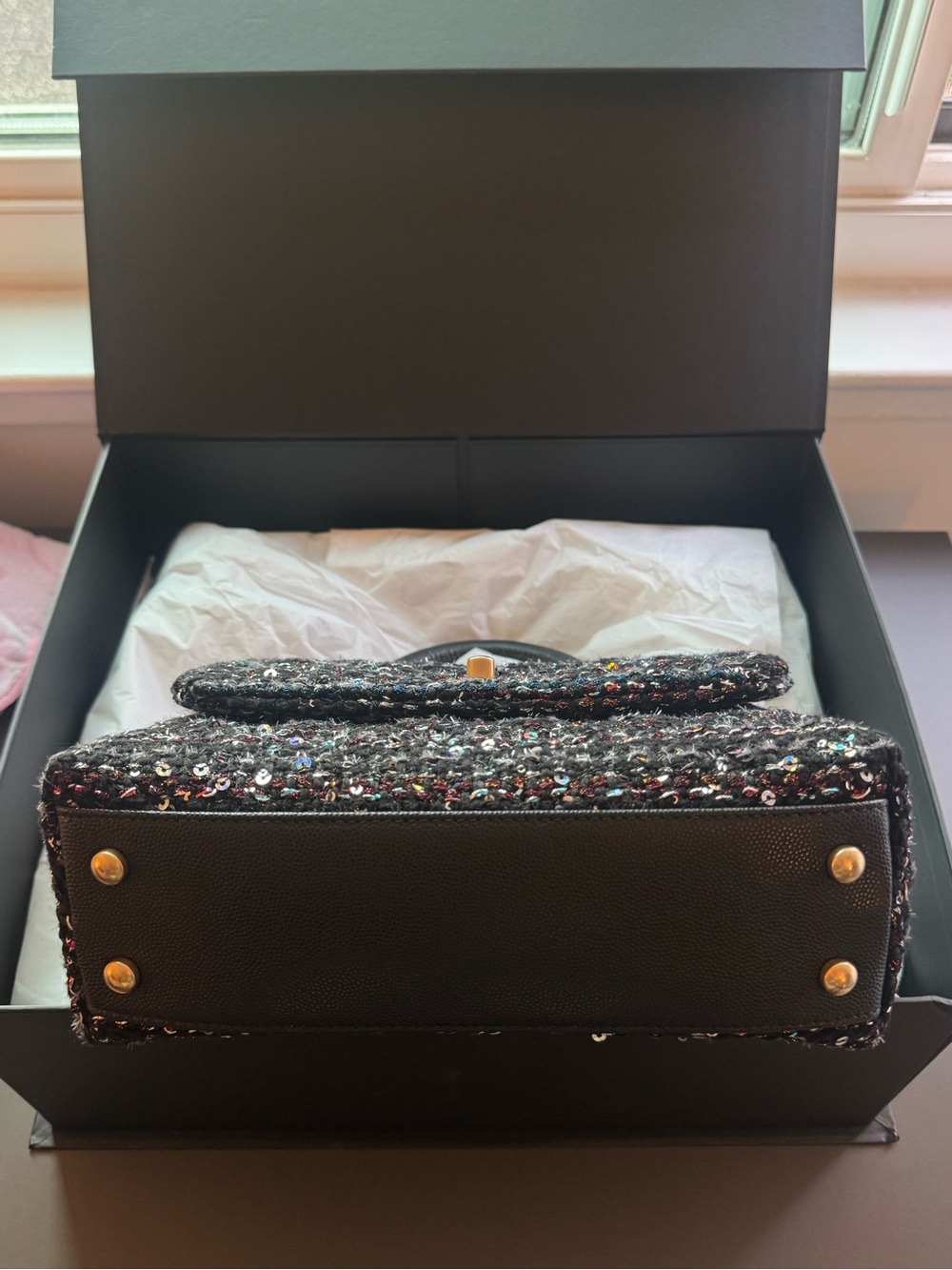 Chanel 2020 Métiers d’Art Black SequinFantasy Tweed Coco Handle Bag NIB Full Set - Picture 9 of 16